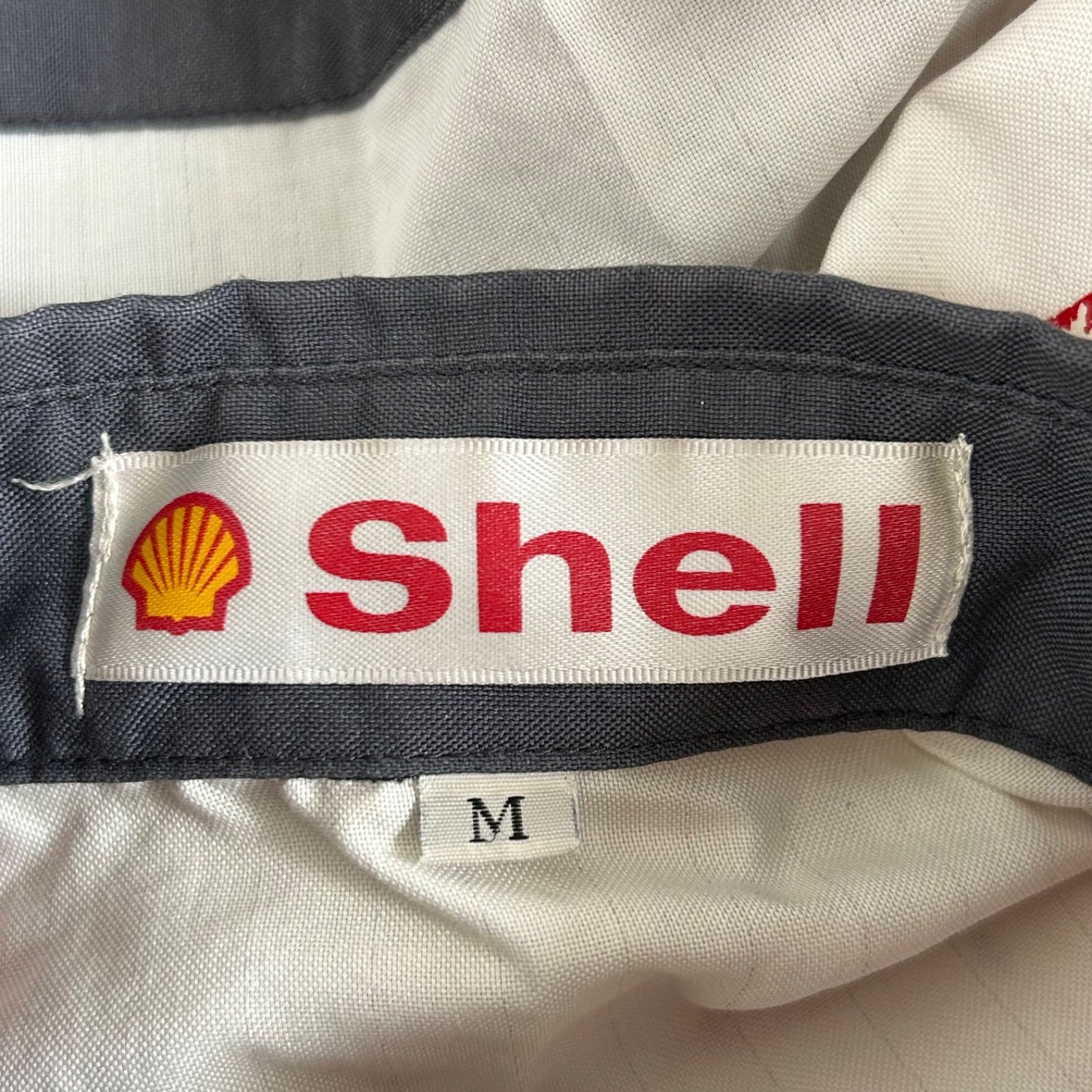 w^)b Shell 昭和シェル石油 半袖シャツ ボタンダウン 帯電防止 ロゴ 
