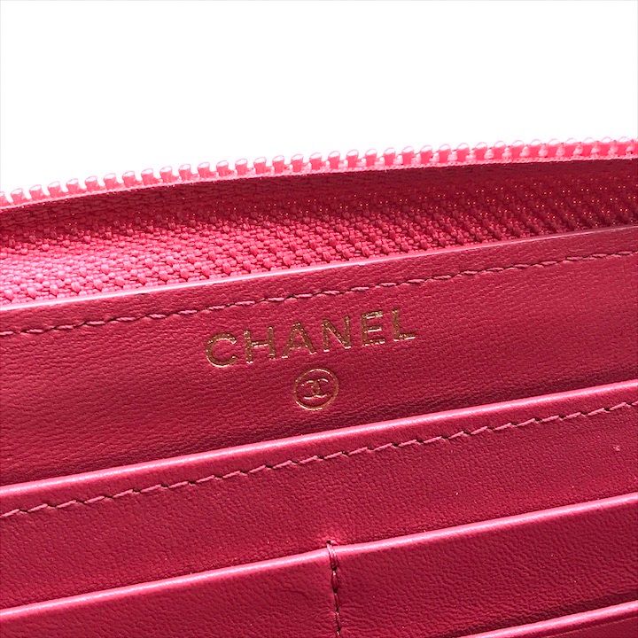 良品 CHANEL シャネル ボーイシャネル ラムスキン 長財布 ウォレット