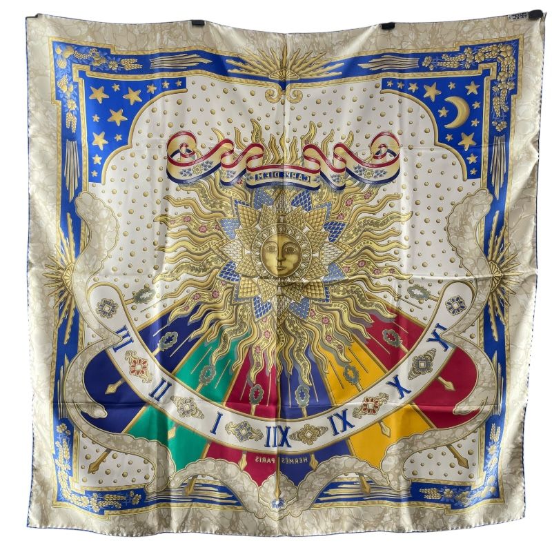 エルメス HERMES カレ90 CARPE DIEM マルチカラー シルク レディース スカーフ