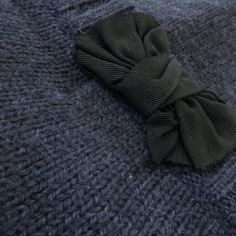 ランバンオンブルー LANVIN en Bleu ニットワンピース ひざ丈 七分袖