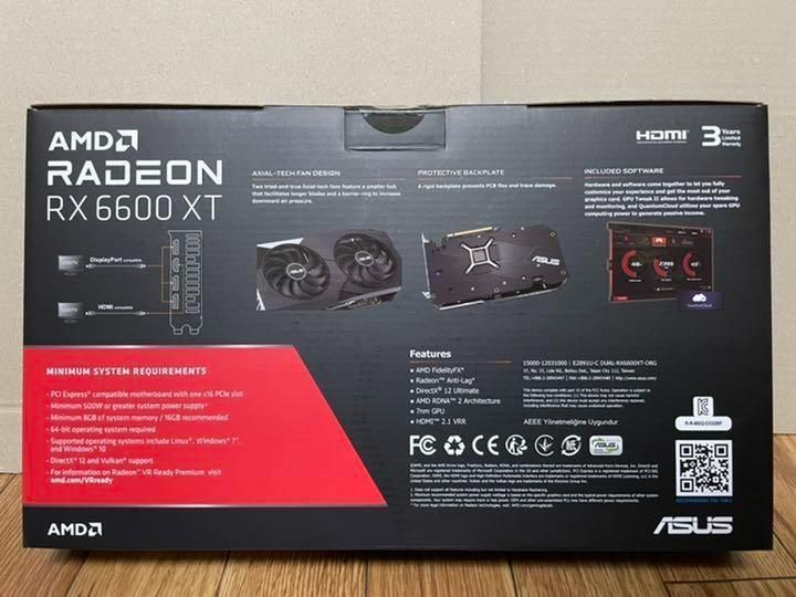 RADEON RX6600XT ASUS DUAL 新品未開封メモリクロック16Gbps