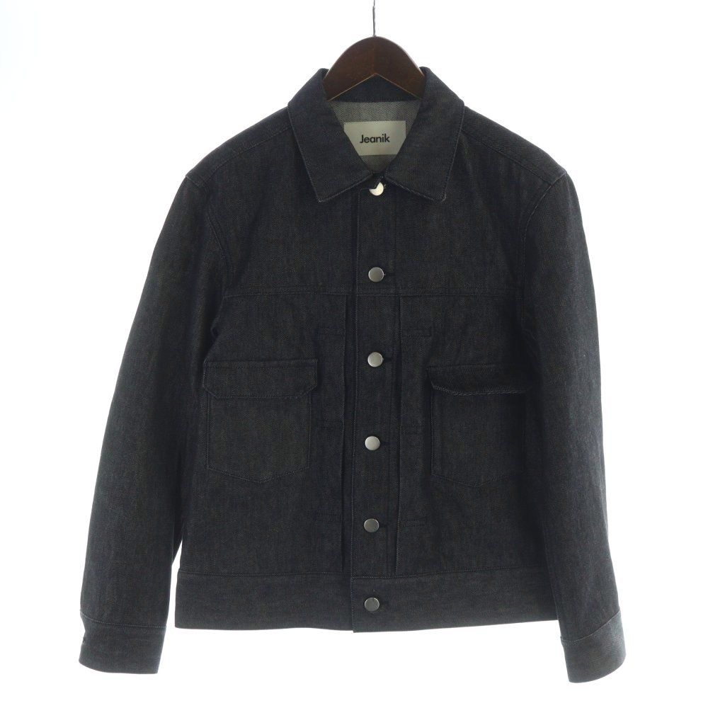 JEANIK ウォッシュドコットンブラックデニムジャケット サイズМ