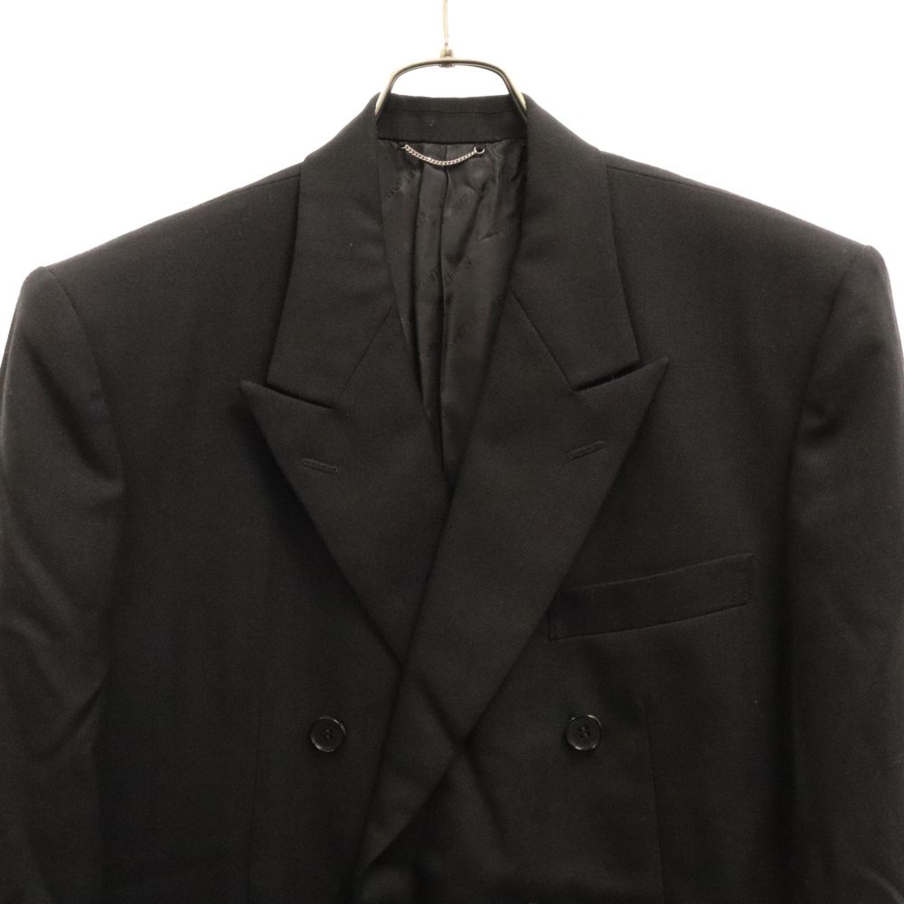 JOHN LAWRENCE SULLIVAN (ジョンローレンスサリバン) SIDE BUTTON DOUBLE BREASTED JACKET サイドスリットボタン ウールダブルテーラードジャケット 1A005-0121-08 ブラック