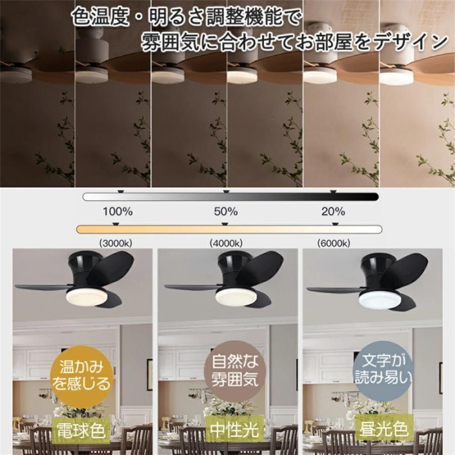 調光調色 ファン付き照明