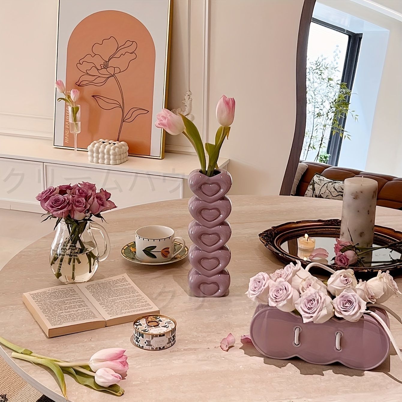 花瓶 薄紫の個性的な花瓶 花瓶 薄紫の個性的な花瓶 花瓶 花びん セラミック おしゃれ