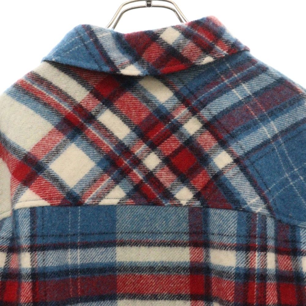 we11done (ウェルダン) BLUE WD CHECK ANORAK WOOL SHIRT チェック