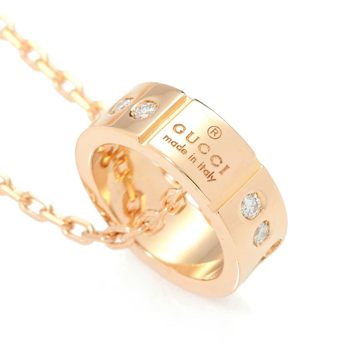 グッチ アイコン アモール ネックレス ダイヤモンド K18 GUCCI 中古  