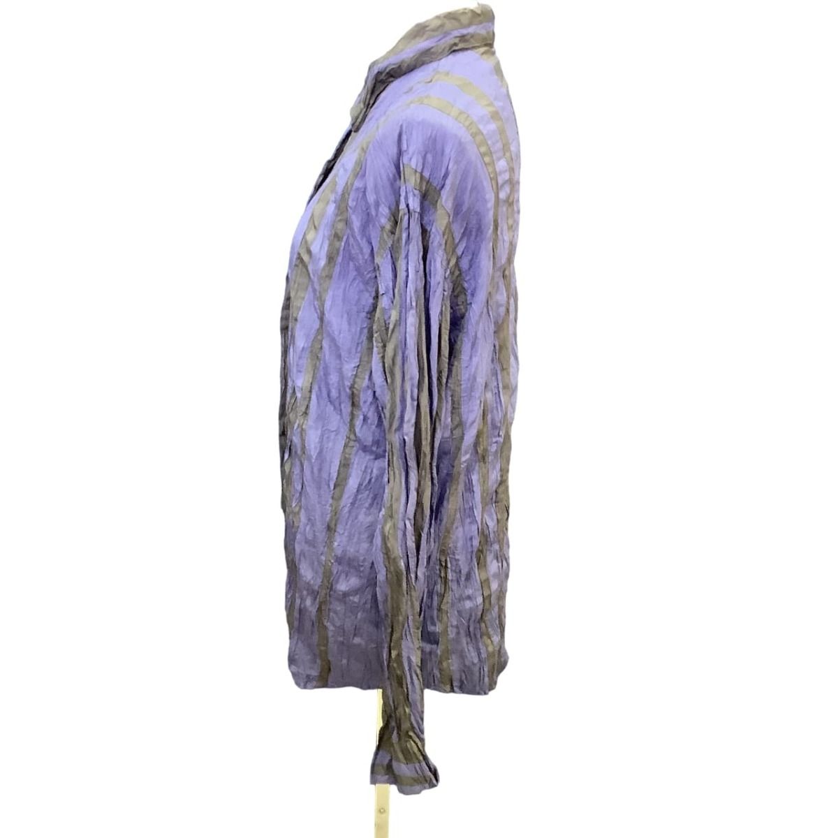 ISSEY MIYAKE イッセイミヤケ シワ加工 シャツ ストライプ SIZE 2  