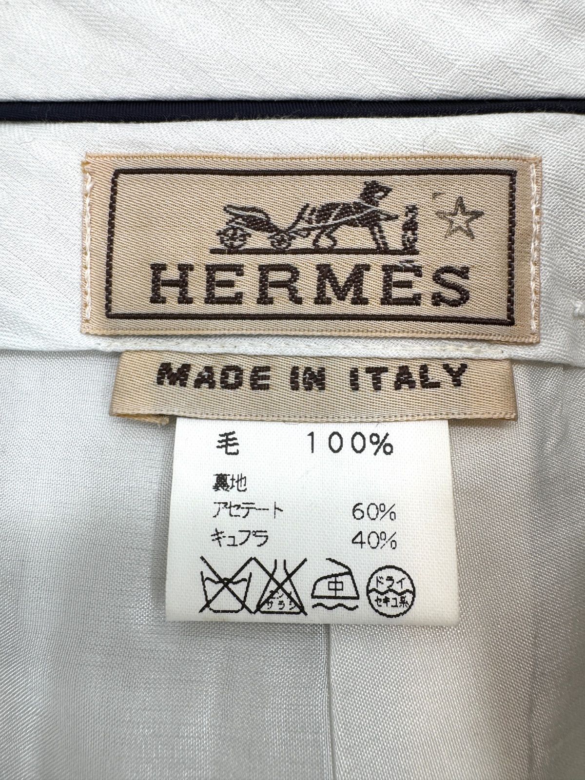 HERMES グレー スラックス 毛100% HERMES グレー スラックス 毛100% HERMES グレー スラックス 毛