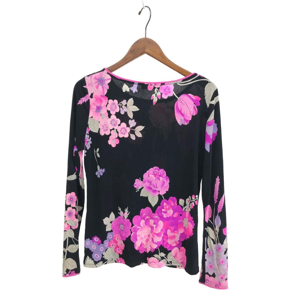 LEONARD レオナール 長袖 カットソー サイズ:42 ブラック/ピンク