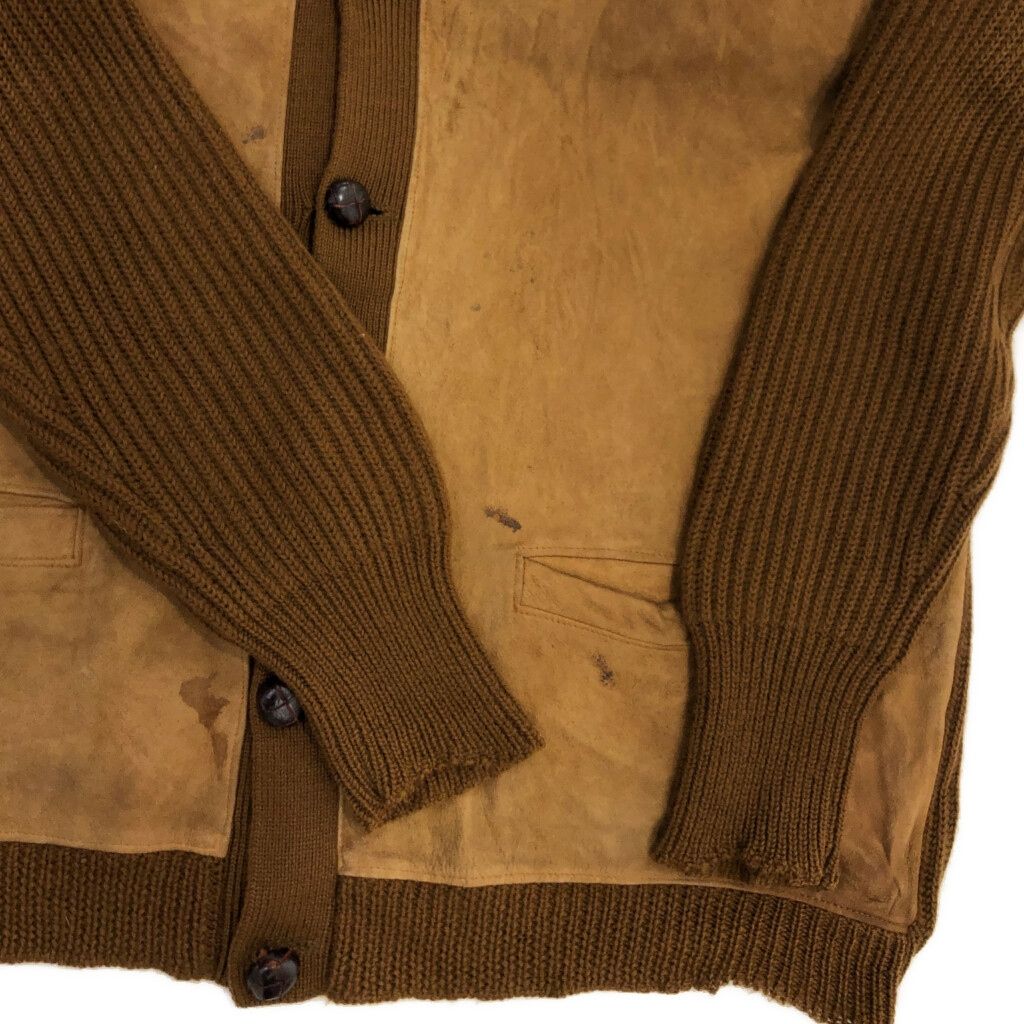 POLO RALPH LAUREN ラルフローレン　ブラウンカーディガン XS 90年代 Polo by Ralph Lauren ポロ ラルフローレン レザー
