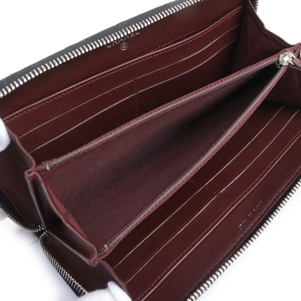 シャネル クラシック ロング ジップ ウォレット マトラッセ ラウンド  