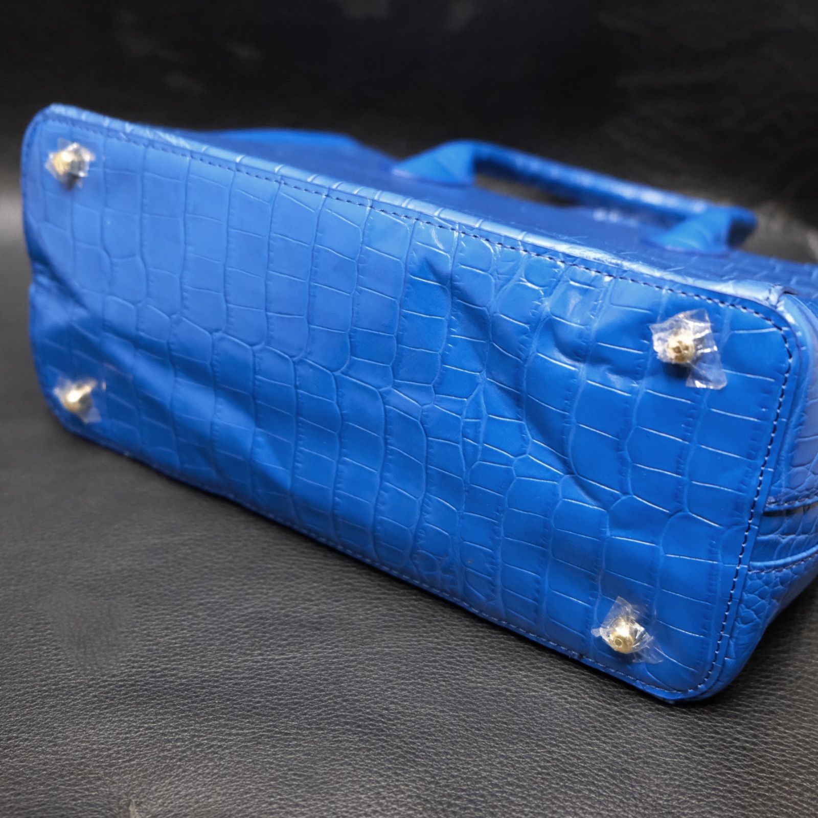 三京商会 クロコダイル＆牛革型押し ハンドバッグ 2way