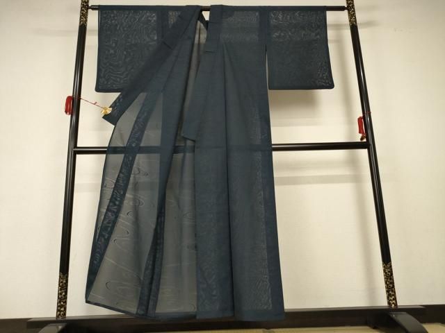 平和屋着物*夏物 色無地 絽 流水紋紗 褐返色 正絹 AABC1811jd