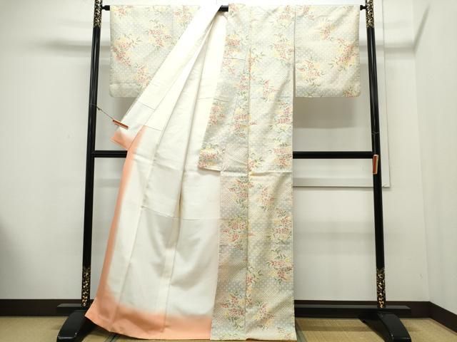 平和屋着物○本場大島紬 訪問着 横段花文 正絹 逸品 DAAU5818ps