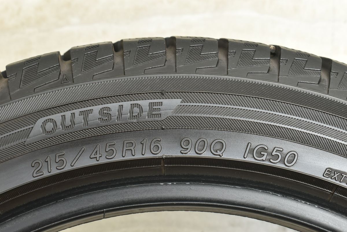 YOKOHAMA ice GUARD iG50 PLUS 215/45R16 16インチ スタッドレス 4本 2018年製 バリ溝 VW/ポロ audi/A1等　(MTC265)クレジットカード QRコード決済可能 良好品】ヨコハマ アイスガード iG50プラス 215/45R16 4本セット MR-S