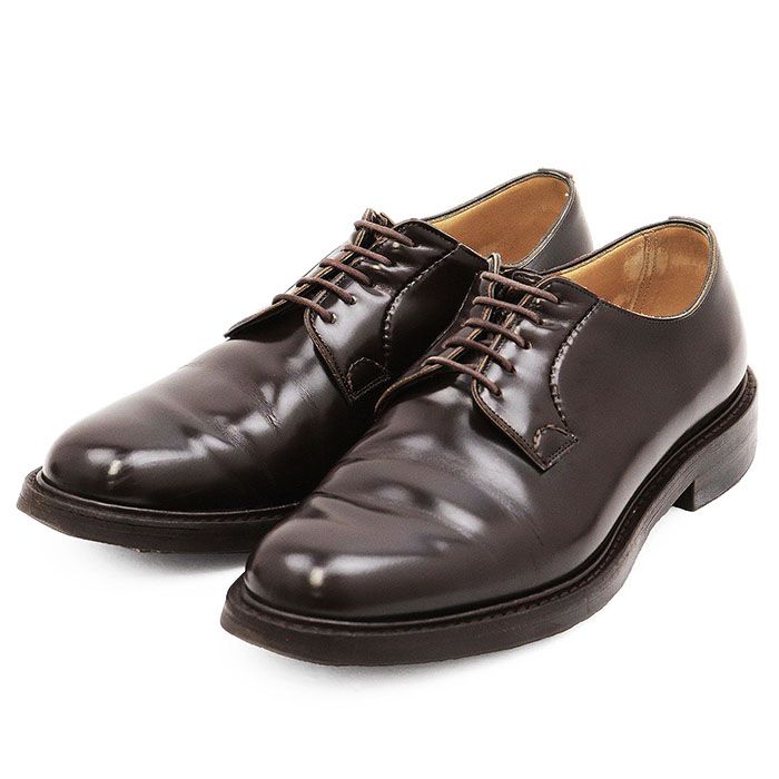 CHURCH S チャーチ レザーシューズ SHANNON R シャノン ラバーソール ポリッシュドバインダーカーフ プレーントゥ レースアップ ドレス 革靴 メンズ サイズ 8.5F ブラウン 茶色 英国製