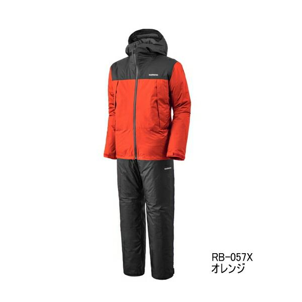 ≪ 25年9月新商品 ≫ シマノ ベーシックインサレーション レインスーツ 01 RB-057X オレンジ WMサイズ