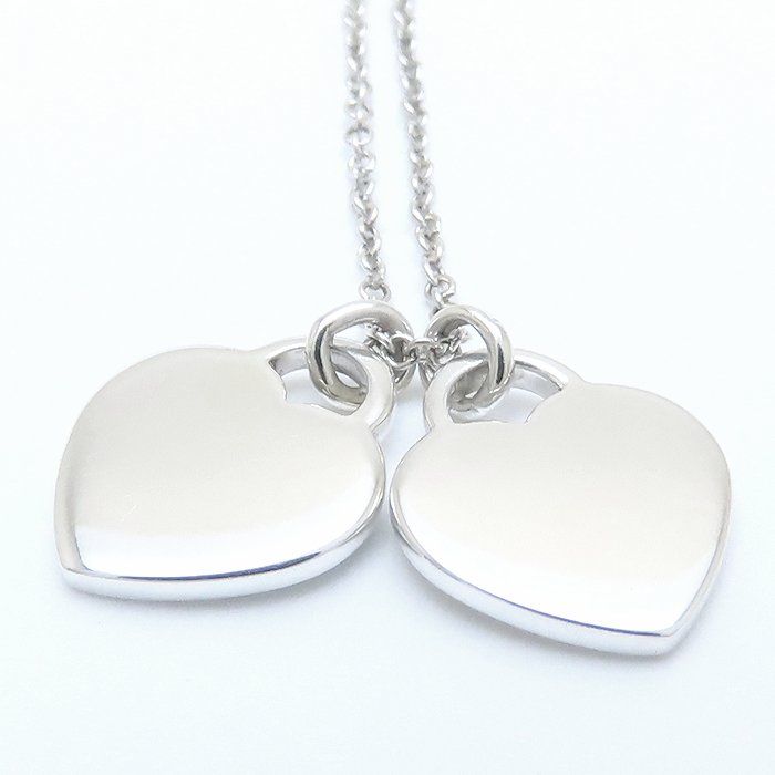 【美品】Tiffany ティファニー ダブルハート ネックレス シルバー925 Tiffany ティファニー リターントゥ ティファニー ダブルハート