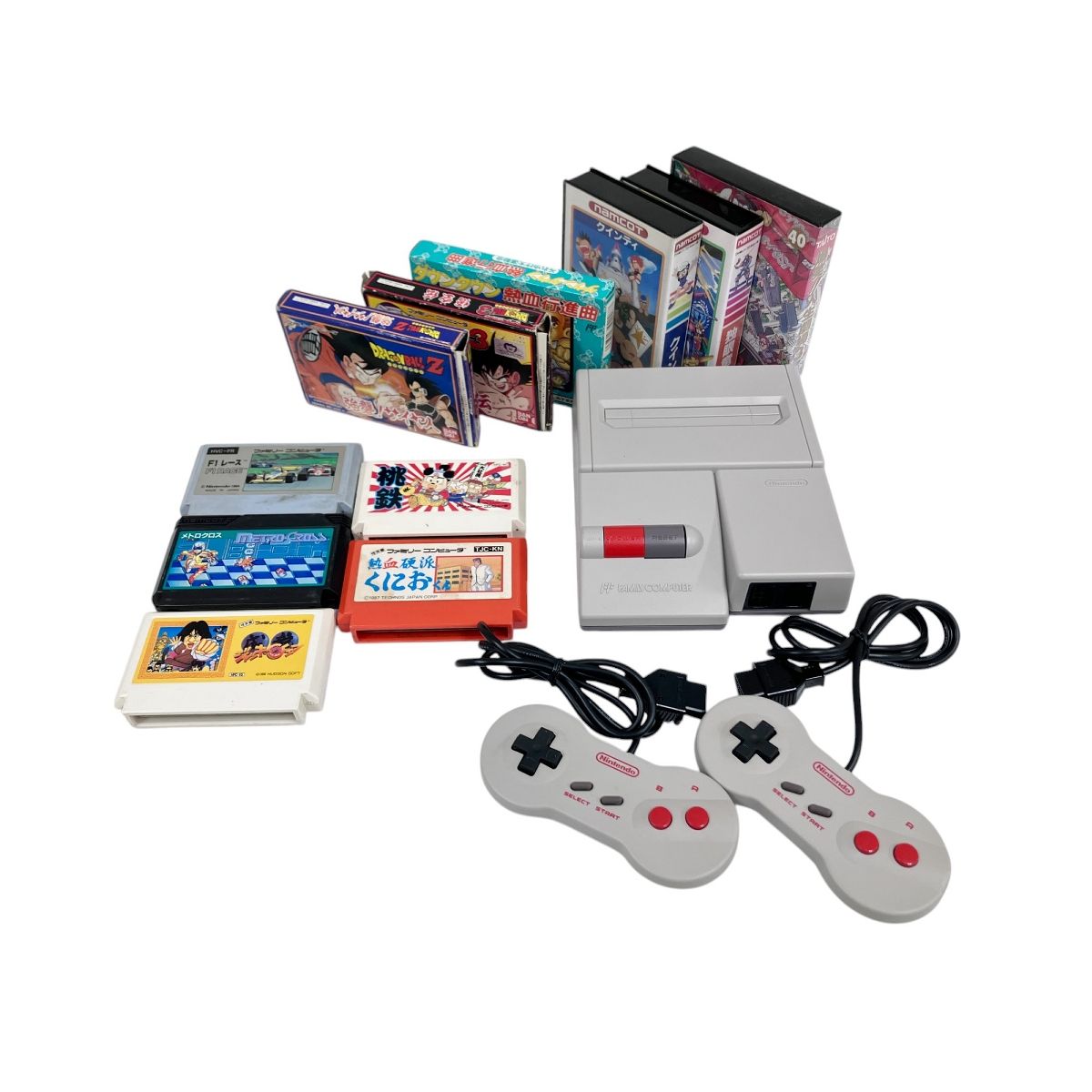ニューファミコン 本体 アダプタ ソフト50本以上 ドラゴンボール ジャンプ ダウンタウン熱血行進曲 O9906046