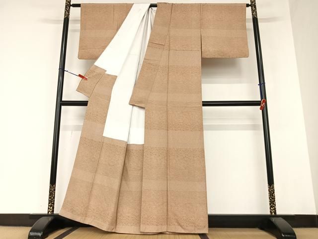 平和屋着物○江戸小紋 横段花文 正絹 逸品 AAAY1874ck