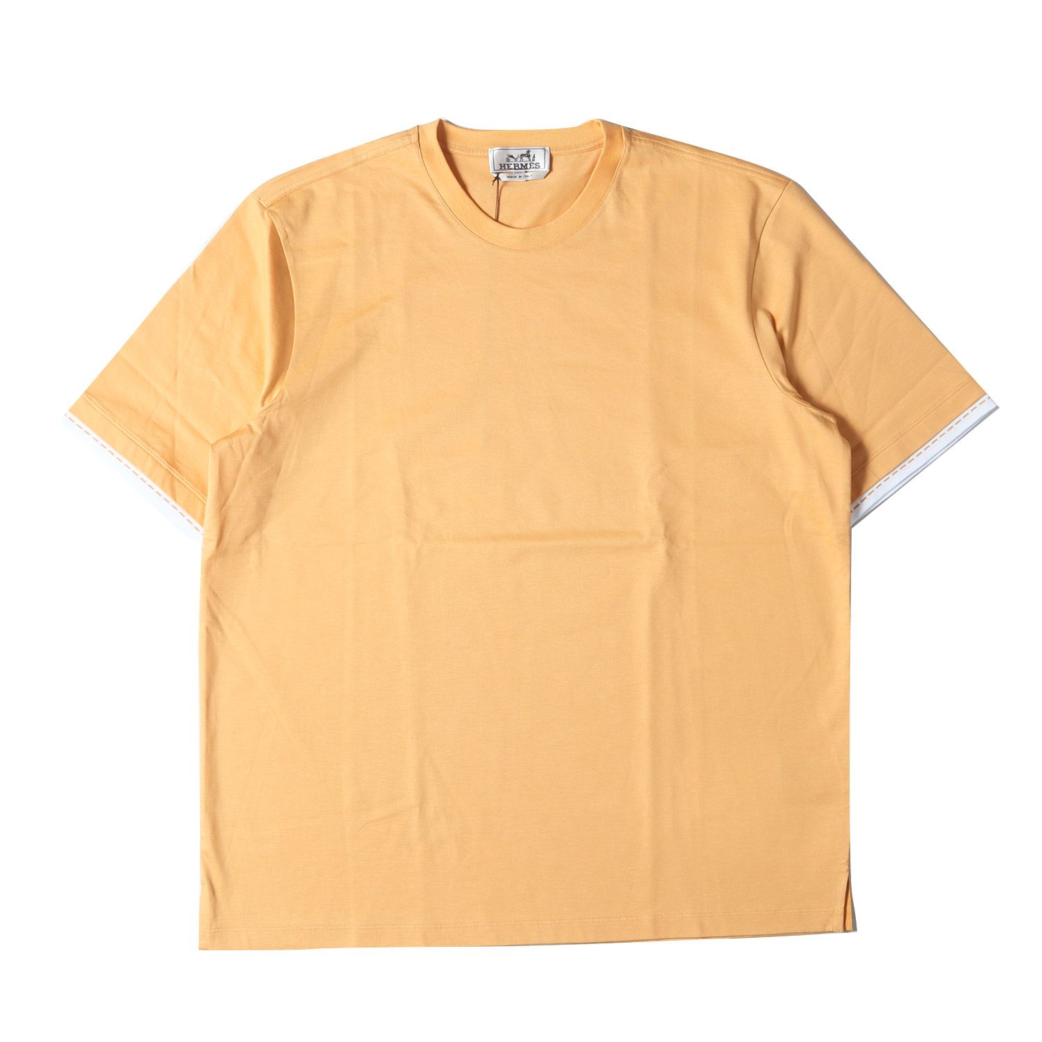 美品 HERMES エルメス Tシャツ サイズ:M 23SS レイヤード クルーネック 半袖Tシャツ piqures Sellier イエロー系  イタリア製 トップス カットソー【メンズ】 - メルカリ