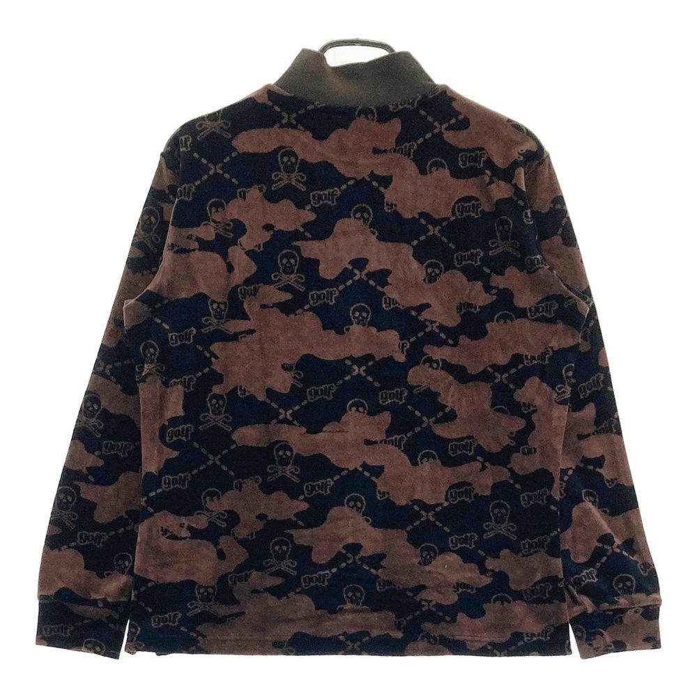 サイズ：48 MARK&LONA マークアンドロナ  起毛 ハイネック 長袖Tシャツ スカル カモフラ柄 ブラウン系 [240101487473] ゴルフウェア メンズ ストスト サイズ：48 MARK&LONA マークアンドロナ 起毛 ハイネック 長袖T
