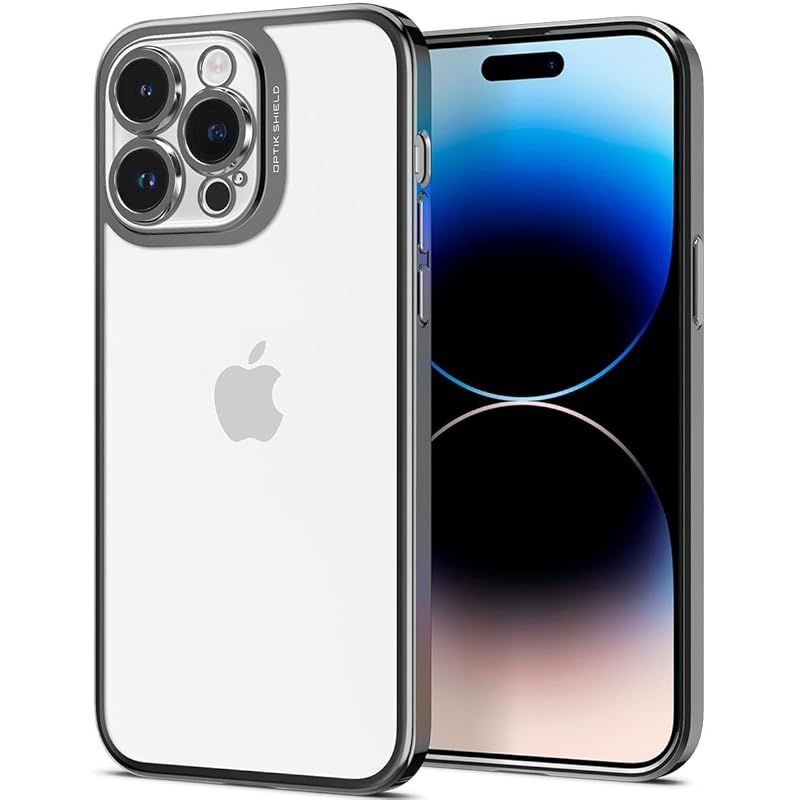 新品　Spigen iPhone 14 Pro ケース 一体型レンズ保護 TPU バンパー ケース 滑り止め すり傷防止 柔軟 一体型レンズ保護ケース 背面クリア ワイヤレス充電対応 オプティック・クリスタル ACS04979 (ク