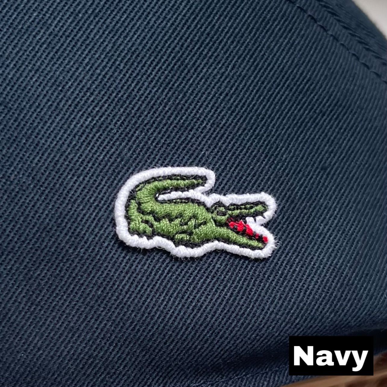 LACOSTE ラコステ ハンチング 日本製 ネイビー 洗える帽子 - 帽子