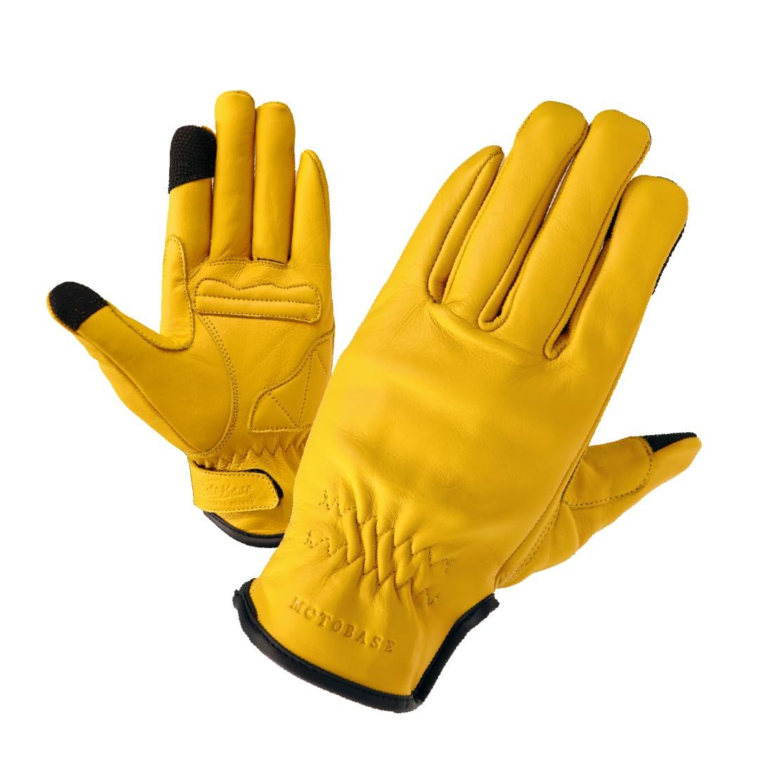 モトベース MOTO BASE 春夏モデル バイク用 本革 シンプルライド レザーグローブ MBLG 03 キャメル M