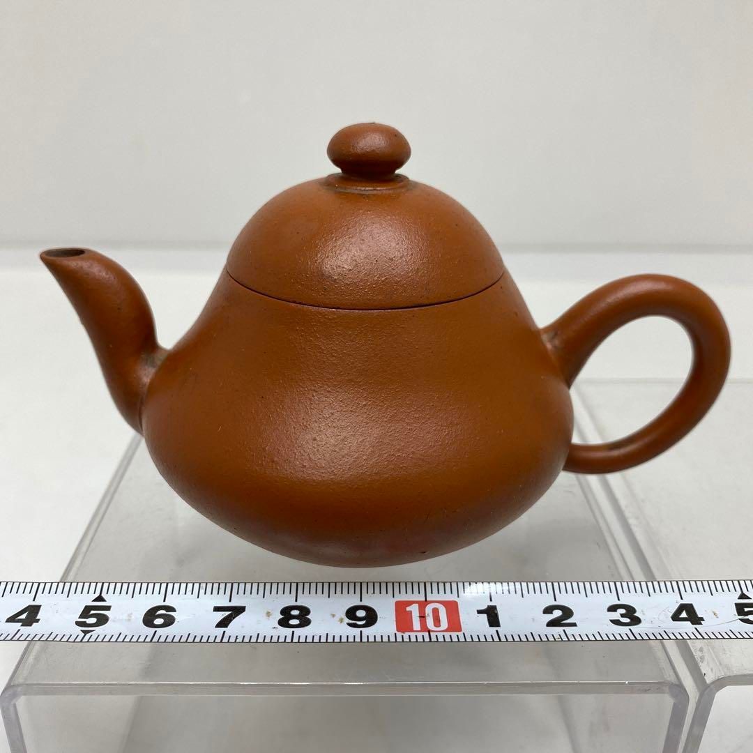 中国古玩 朱泥 陳用郷製 急須 幅約12.5㎝ トヒカサ 東さ6-0903 2F