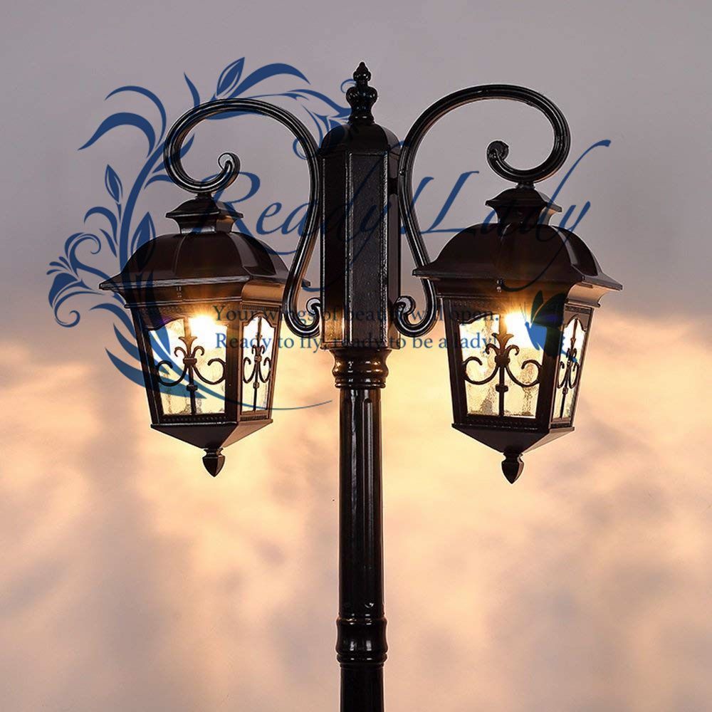 TQXDD レトロ 現代の工業用7W屋外ガーデンピラーライト、ヨーロッパの