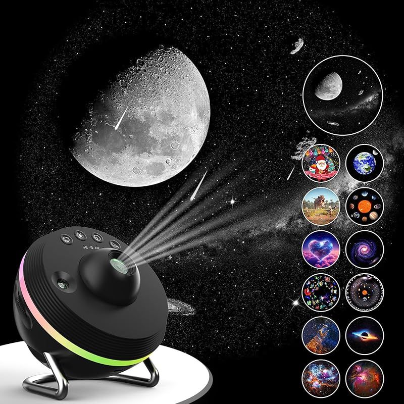 【在庫限り】寝室用ギャラクシープロジェクター、プラネタリウムスタープロジェクター、4K交換可能な13個のギャラクシーディスク、HD画像大投影エリア、子供、大人用の星空ナイトライト