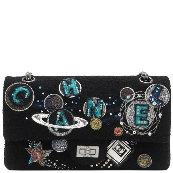 シャネル CHANEL ショルダーバッグ チェーン ツイード ブラック  