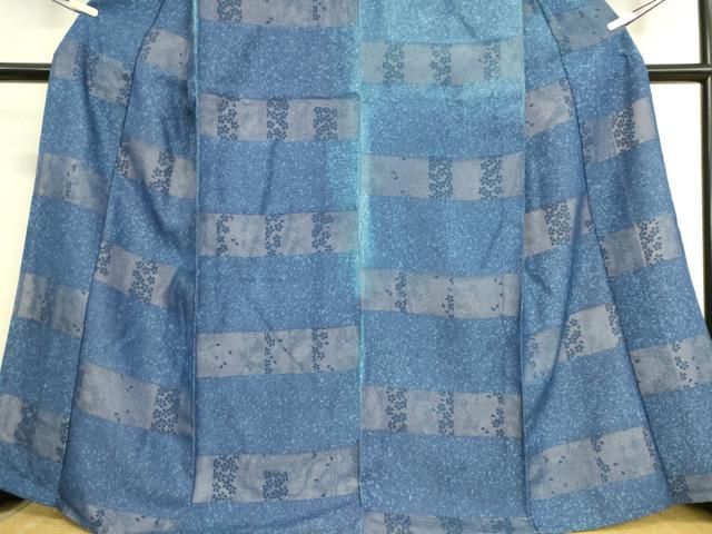 平和屋着物▽上質な小紋　袷　横段文紗　舞桜　正絹　逸品　DAAS0761az 平和屋着物▽上質な小紋 袷 横段文紗 舞桜 正絹 逸品 DAAS0761az