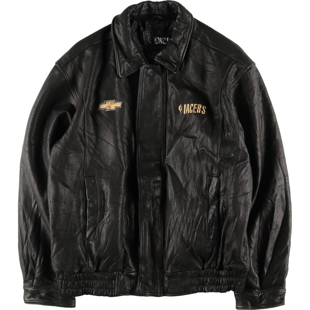 古着 NBA INDIANA PACERS インディアナペイサーズ レザーブルゾンタイプ メンズXL/eaa428544