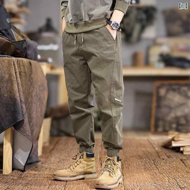  XL 秋冬 コーデ メンズ 服 シンプル ファッション オシャレ 大人 かっこいい 大きいサイズ ストリート 紳士服 アメリカン ヘビー カジュアル パンツ テーパードパンツ ブラック コットンパンツ その他 パンツ