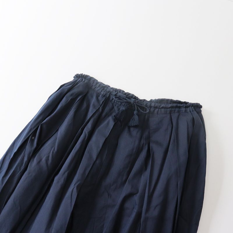 ミズイロインド mizuiro ind コットンシルクワイドパンツ 1/ネイビー  