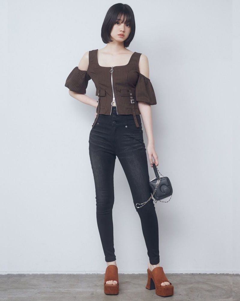 ELDER FIX ハイウエストデニム EMODA エモダ 042442470201