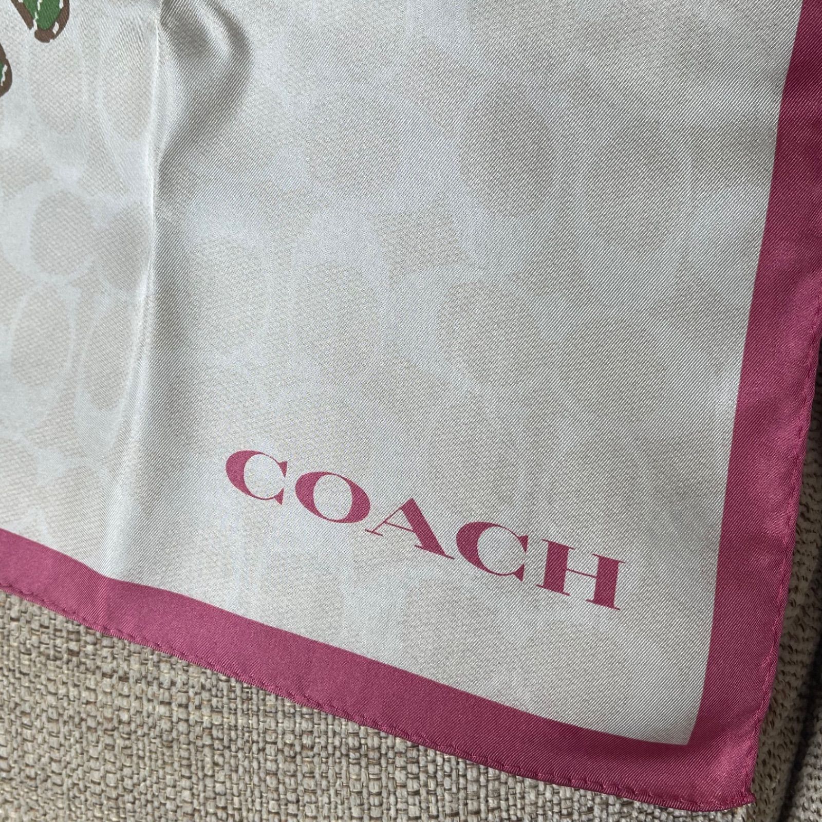 coach ウッドストック　シルク　スカーフ COACH】コーチ シルク シグネチャー ピーナッツ コラボ