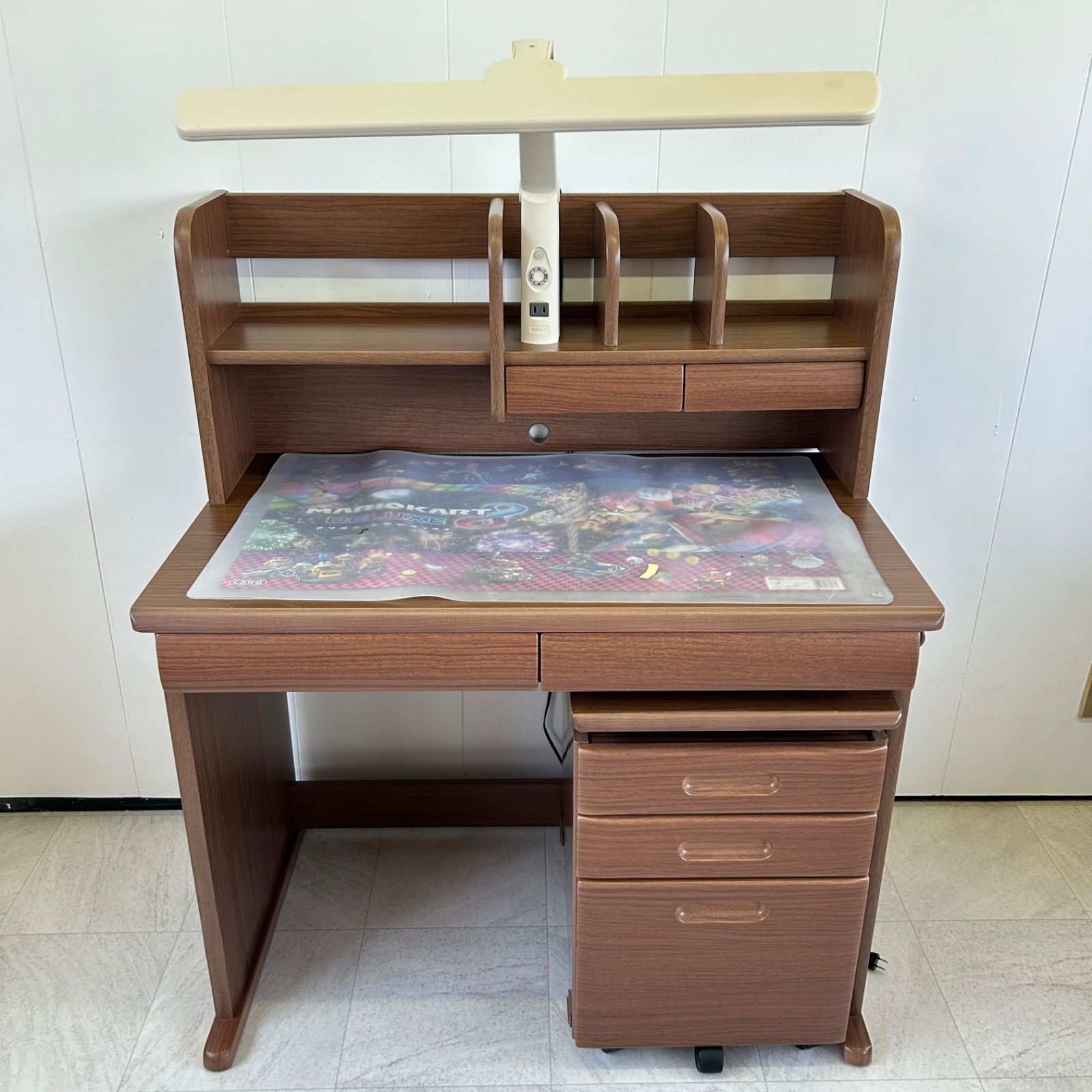極美品 maruni デスク 木製 高級 マルニ木工 学習机 セット 上置き 天然木
