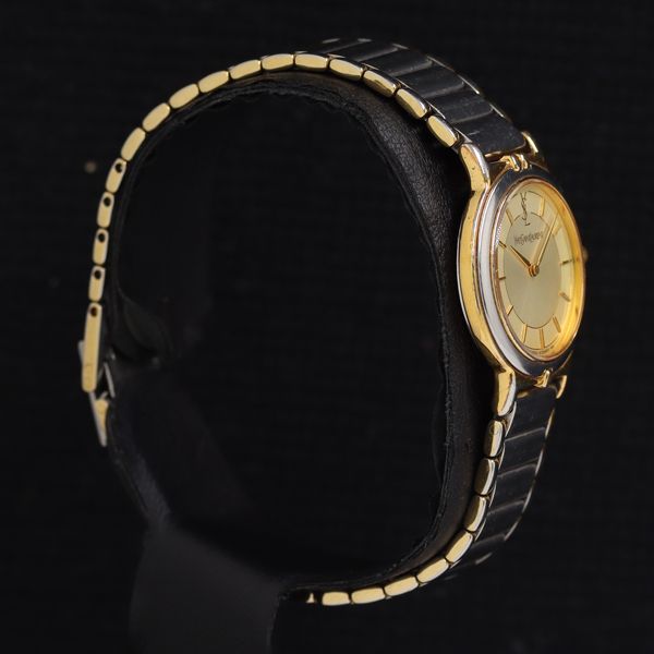 1円 稼働 良品 イヴサンローラン QZ 2200-228481 ラウンド ゴールド系