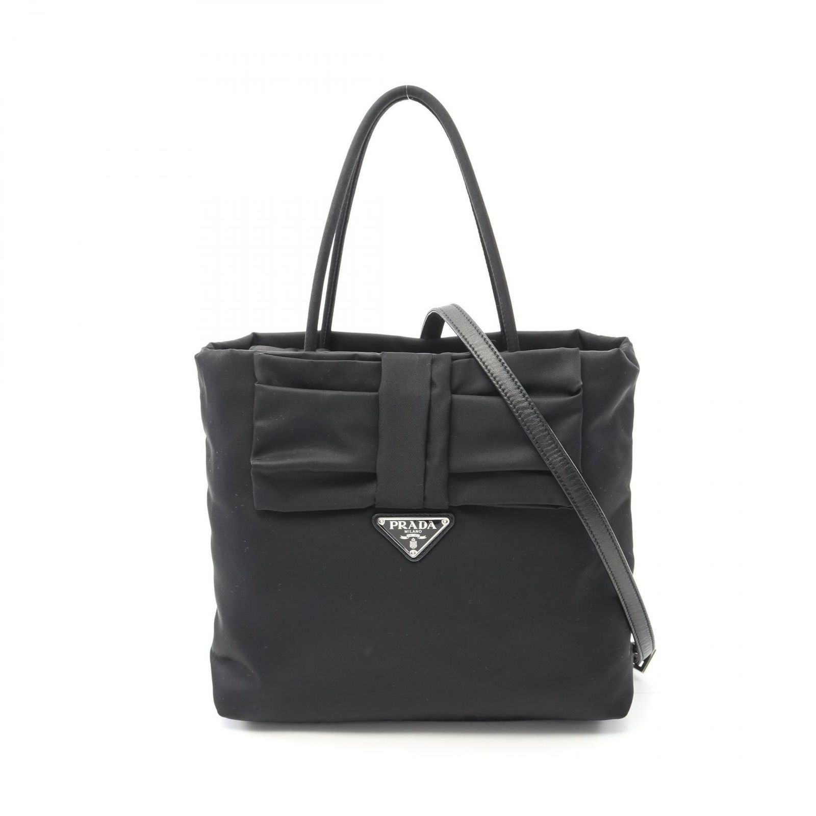 プラダ PRADA トートバッグ ブラック ナイロン フィオッコ 2wayトート レディース Used A