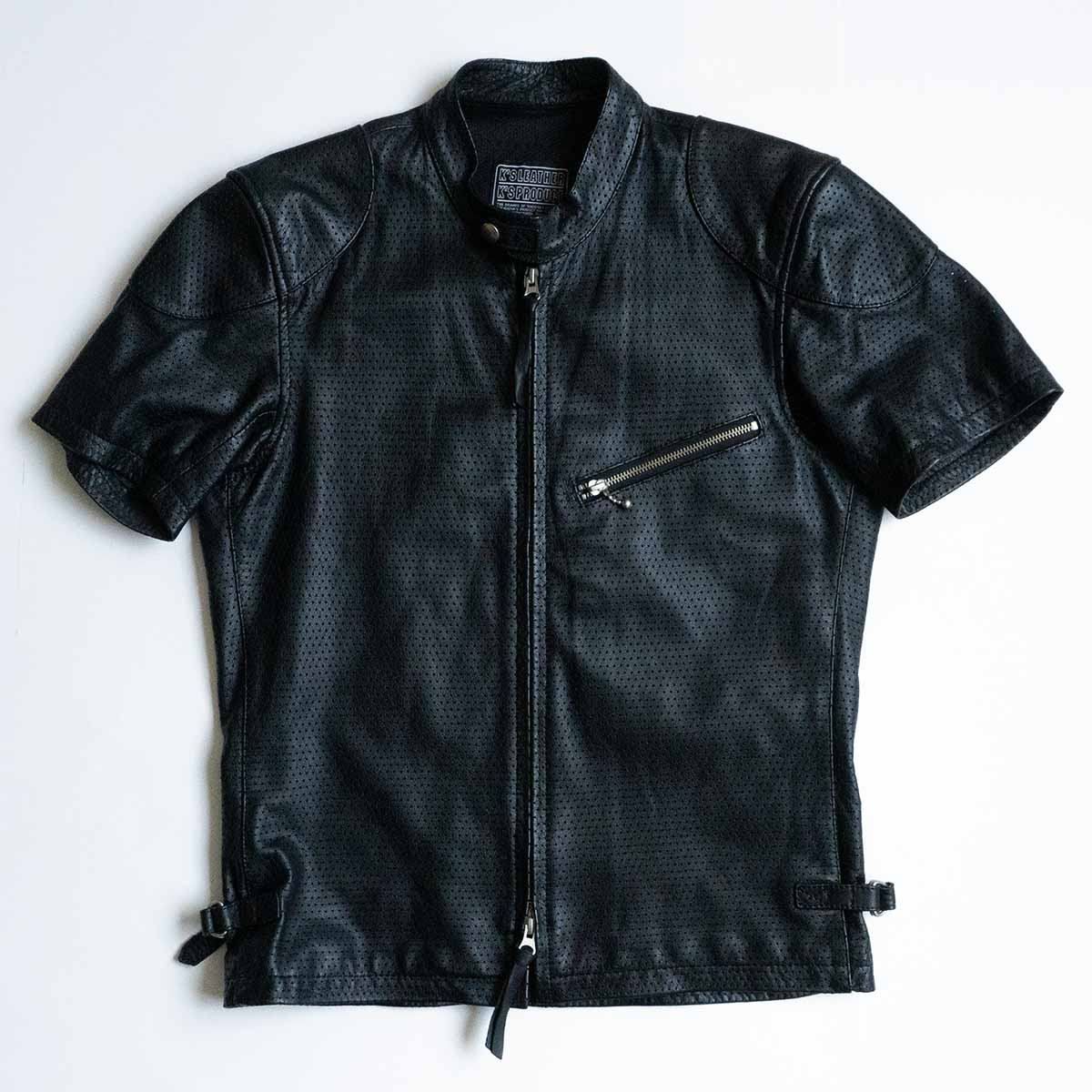 品質のいい 美品】KADOYA【パンチング シングル L ライダースジャケット】 ジャケット・アウター