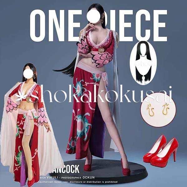 ONE PIECE ワンピース ボア ハンコック 海賊女帝 ボアハンコック 蛇姫 コスプレ衣装 ウィッグ 靴 コスチューム ハロウィンイベント 仮装