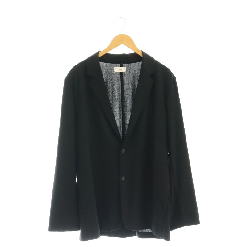 エイトン ATON WOOL OXFORD JACKET テーラードジャケット シングル 06 黒 ブラック /DF OS