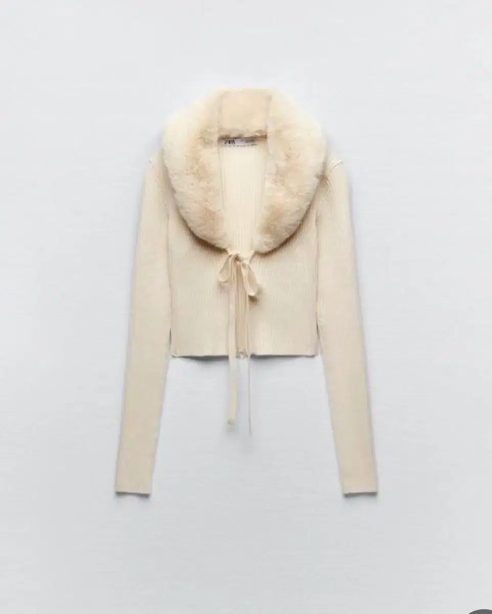 ZARA エコー ファー カーディガン アイボリー M