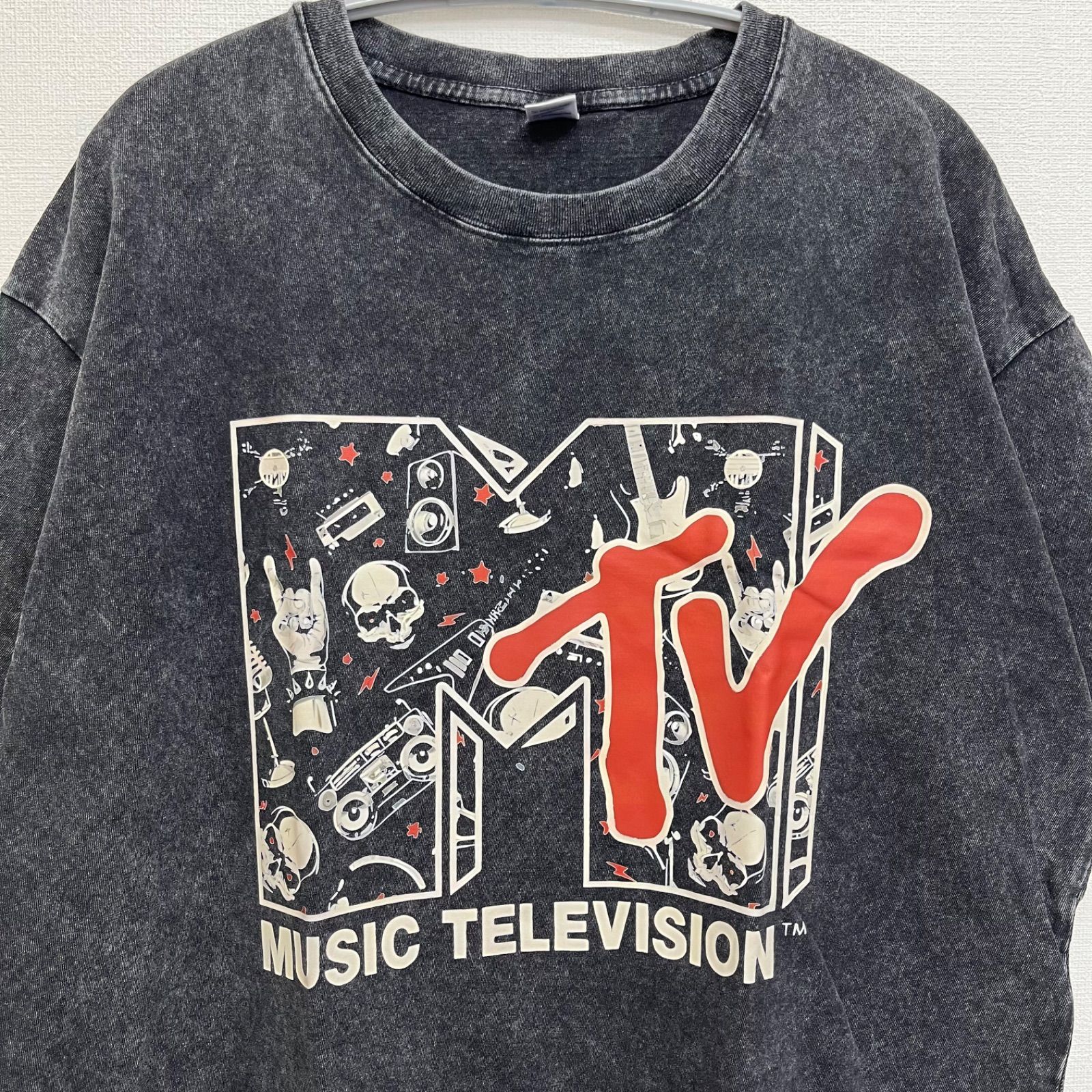 新品 MTV ウォッシュド加工 バンドTシャツ ミュージックTシャツ メンズ  