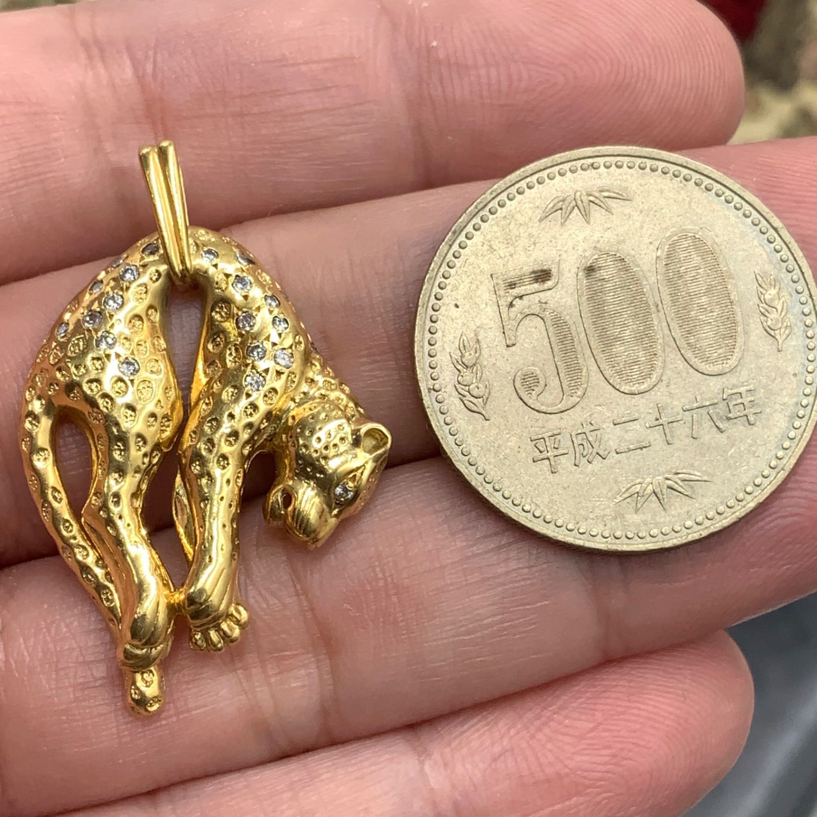 K18 パンサー ペンダント トップ 6.3g ダイヤ