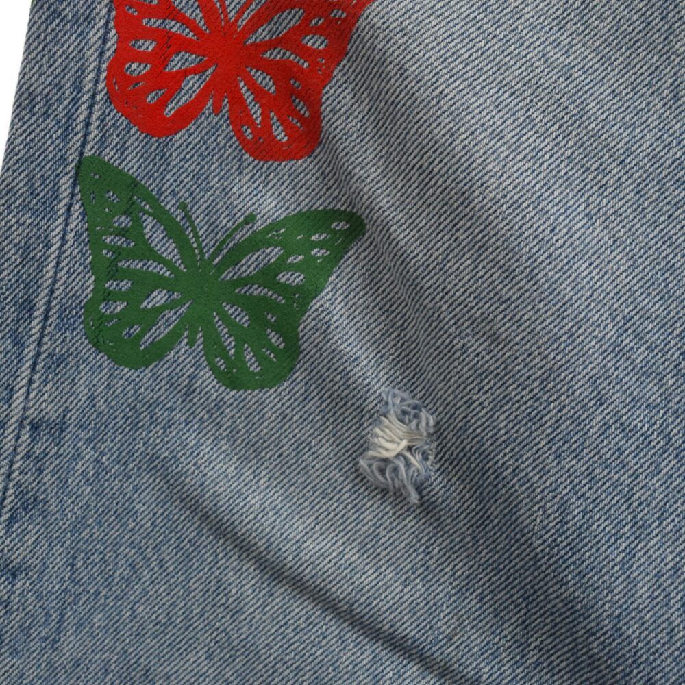 About Dreams (アバウトドリームズ) Butterfly Denim バタフライペイントデニムパンツ リーバイスリメイク インディゴ